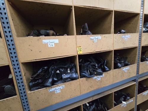 Collection of Combat Boots, in 6 cubbies