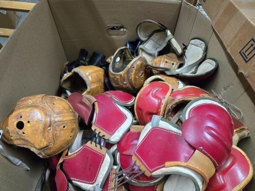 Collection of Vintage Football Pads & Helmet