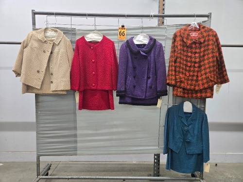 Collection of (5) 1960's era 2pc Sets of Women's Jacket's with Long Skirts