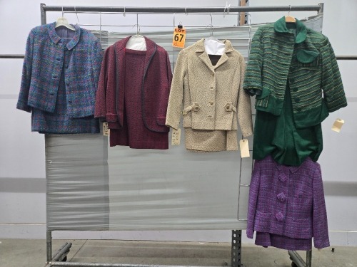 Collection of (5) 1960's era 2pc Sets of Women's Jacket's with Long Skirts