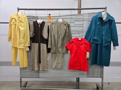 Collection of (5) 1-3pc 1970's womens outerwear sets, various sizes and styles