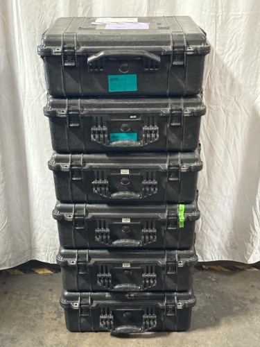 Qty: 6 - PELICAN 1600 CASES - EMPTY