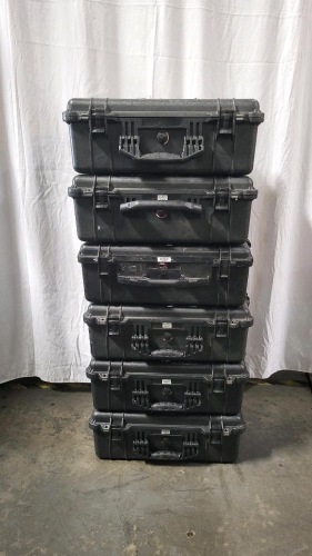 Qty: 6 - PELICAN 1600 CASES - EMPTY
