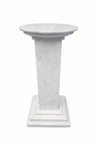 Marble Column Pedestal Stand / Table - White Stone
