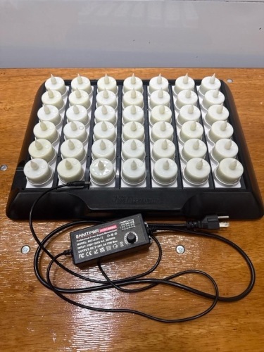 Flameless LED Tea Light Candle Set w/ Charging Tray (Bulk Set)
