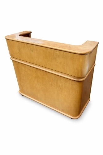 Vintage-style wooden bar counter or reception desk