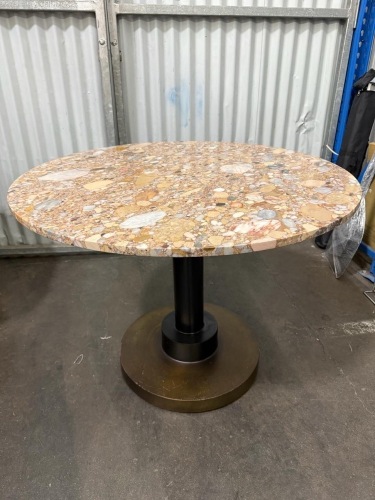 x4 - Round Terrazzo-Style Bistro Table