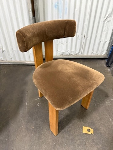 x8 - Wood Frame Upholstered Side Chair - Brown Velvet