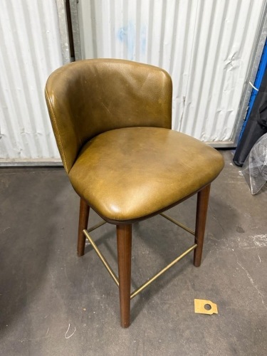 x6 - Upholstered Counter-Height Bar Stool with Wood Frame