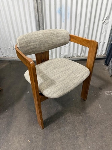 x7 - Wood Frame Upholstered Armchair - Natural Finish