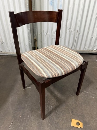 x5 - Wood Dining Chair with Striped Upholstered Seat