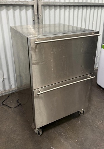 Stainless steel double-drawer refrigerator