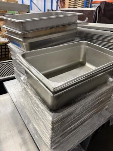 Lot of (70) Assorted steam table pans
