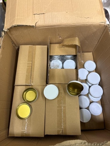 Box Lot of Shallow tin containers