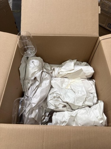 Box Lot of Wine glasses