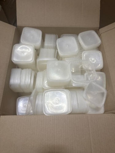 Box Lot of Plastic containers and lids