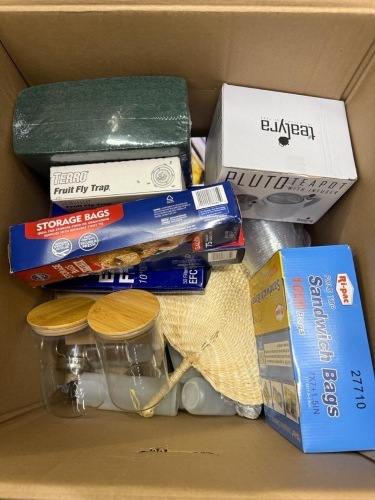 Box Lot of Plastic bottles/Containers and other assorted items