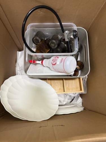 Box Lot of Plates and other items