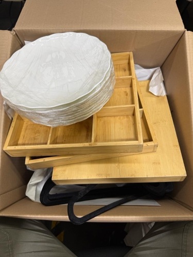 Box Lot of Plates and assorted items