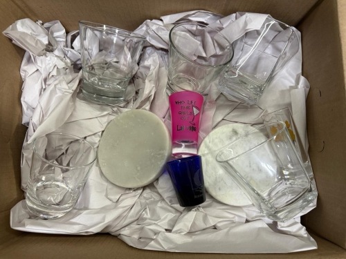 Box Lot of Glass cups