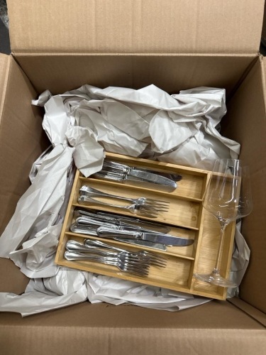 Box Lot of Kitchenware and glassware