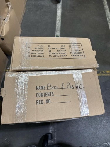 Box Lot of Plastic containers and pans