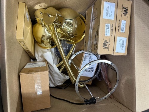 Box Lot of Heat Lamp and Assorted Items