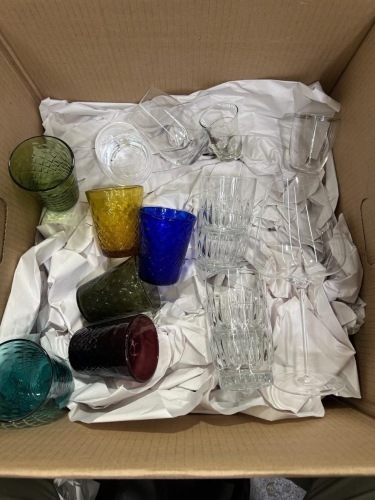 Box Lot of Glasses