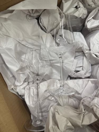 Box Lot of Wine glasses