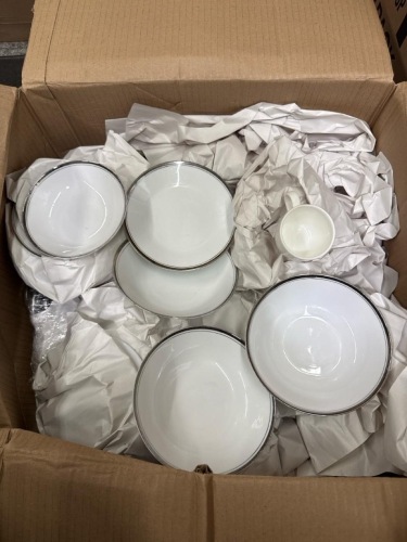 Box Lot of Plates and kitchenware