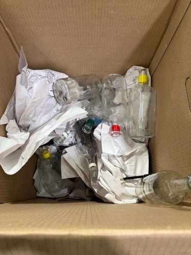 Box Lot of Glass bottles