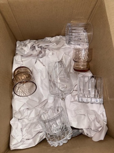 Box Lot of Glasses