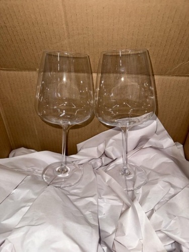 Box Lot of Wine glasses