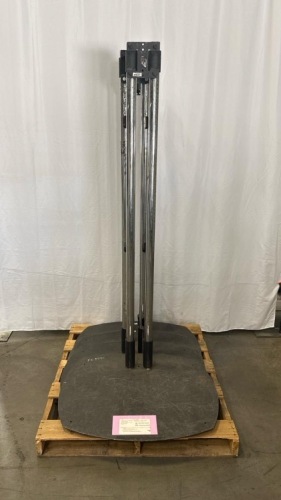 Qty: x4 - MONITOR STAND BASE 2-POLE BLK WITH 72IN CHROME POLES