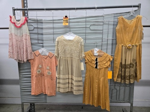 Collection of (5) 1920/30's era dresses / blouses