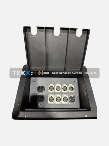 (1) - Elite Core Recessed Metal Floor Box, Large, 6XLRF, 1XLRM, 1 EtherCon, AC Receptacle