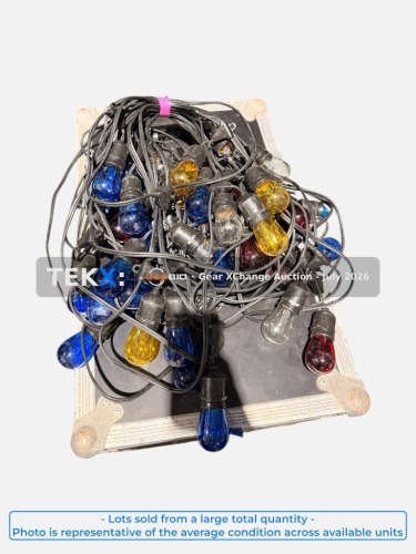 (1) - Generic Festoon Light String - Colorful Bulbs, 100'