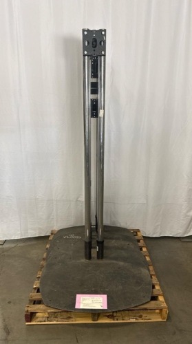 Qty: x4 - MONITOR STAND BASE 2-POLE BLK WITH 72IN CHROME POLES