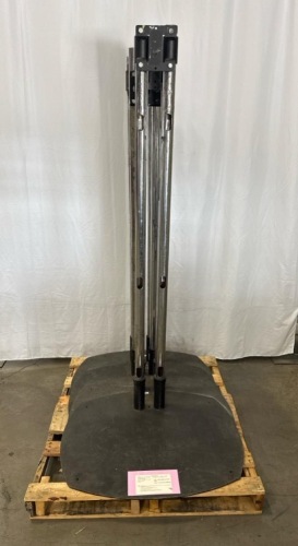 Qty: x4 - MONITOR STAND BASE 2-POLE BLK WITH 72IN CHROME POLES