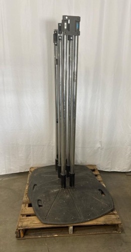 Qty: x3 - MONITOR STAND BASE 2-POLE BLK WITH 72IN CHROME POLES