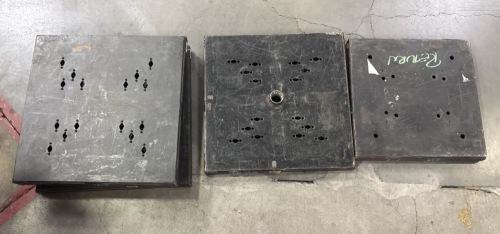 Qty: x5 - TRUSS BASE STEEL 24IN SQ X 1.75IN 55LB - 12+15+18+20