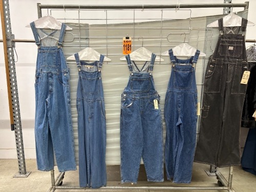 Collection of (5) 1990's era denim overalls