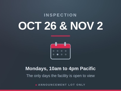 Inspection | Monday, Oct 26 & Nov 2