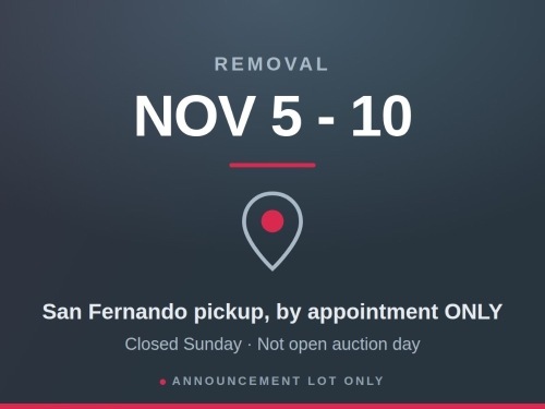 Removal | San Fernando, CA, Nov 5-10, By Appointment
