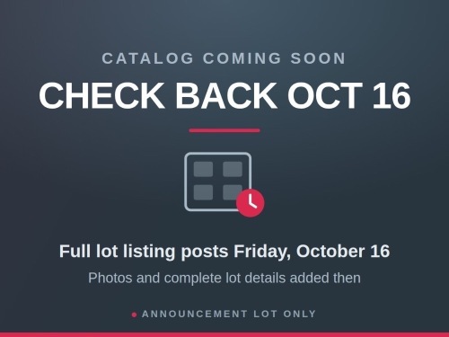 Catalog Coming Soon | Check Back Oct 16