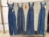 Collection of (4) denim overalls