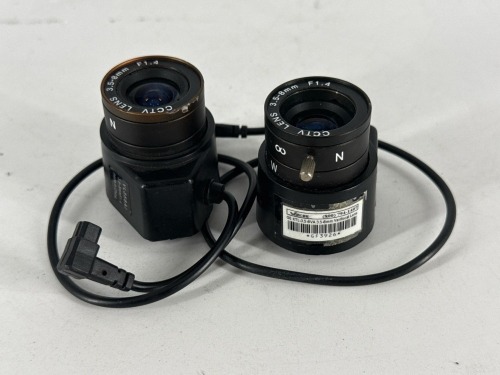 Qty: x2 - GE KTL-3.5-8VA CS 1/3in 3.5- 8MM DC CAMERA LENS