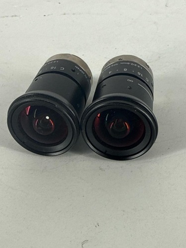 Qty: x2 - FUJI TF2.8DA-8 C 1/3in 2.8MM MANUAL CAMERA LENS