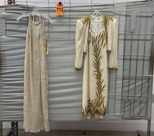 HAZUR-style silk beaded dress with matching jacket by Laurence Kagar