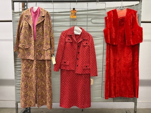 Collection of (3) 1970's era 2pc womens outfits